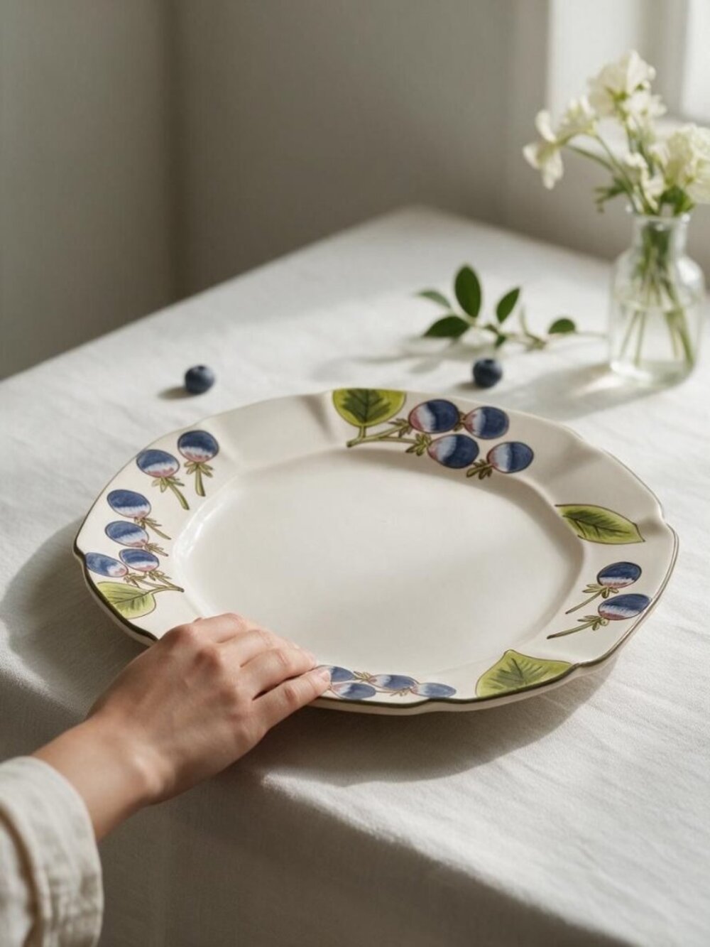 Los Angeles Pottery Laurie Gates Blueberry Dinner Plate